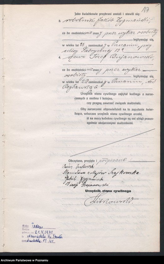 Obraz 19 z jednostki "Księga miejscowa małżeństw tom IV [Rejestr główny małżeństw]"