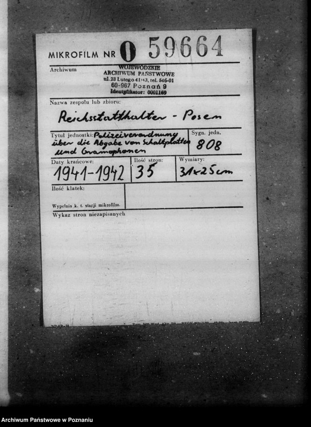 Obraz 2 z jednostki "Polizei verordnung über die Abgabe von Schaltplatten und Gramophonen"