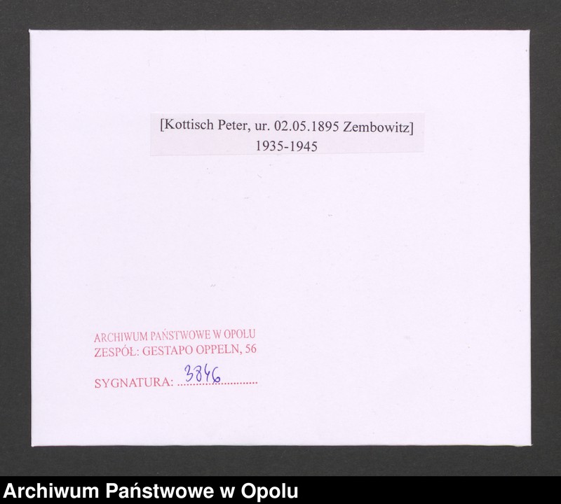Obraz 2 z jednostki "[Kottisch Peter, ur. 02.05.1895 Zembowitz]"