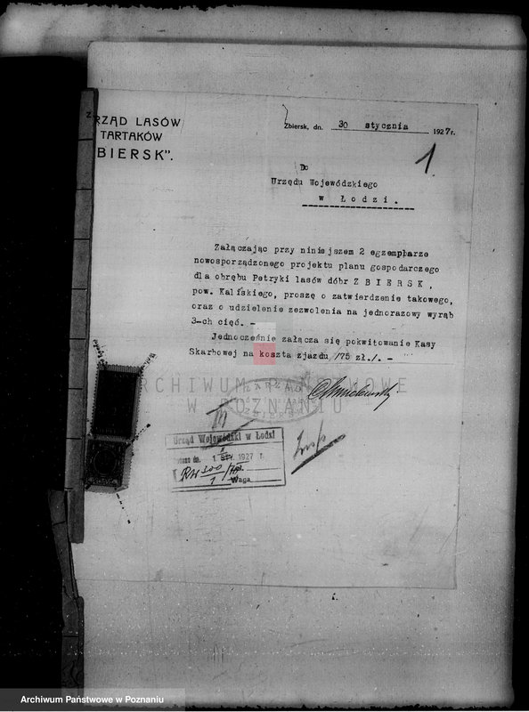 Obraz 5 z jednostki "Lustracja lasu majątku Zbiersk i Petryki powiatu kaliskiego oraz zatwierdzenie uzupełnienia planu gospodarstwa leśnego"