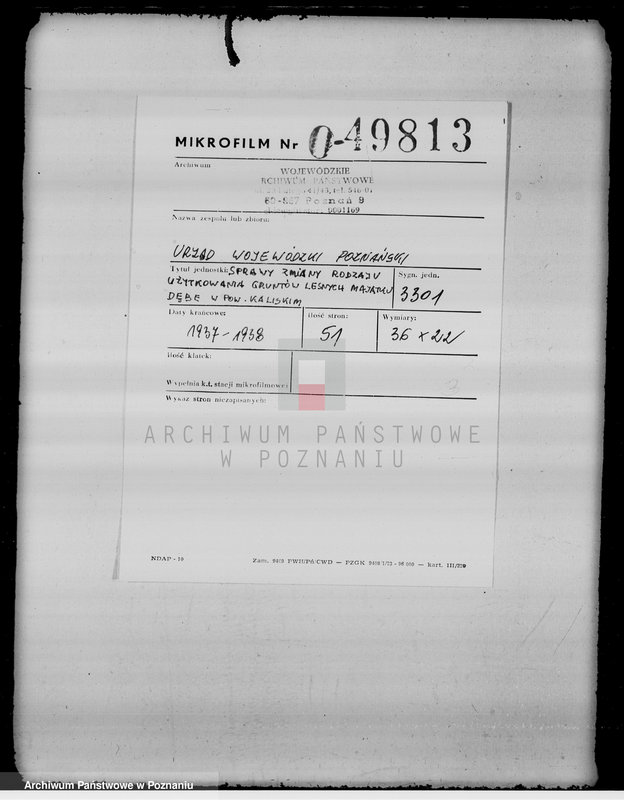 Obraz 2 z jednostki "Sprawy zmiany rodzaju użytkowania gruntów leśnych majątku Dębe w powiecie kaliskim"