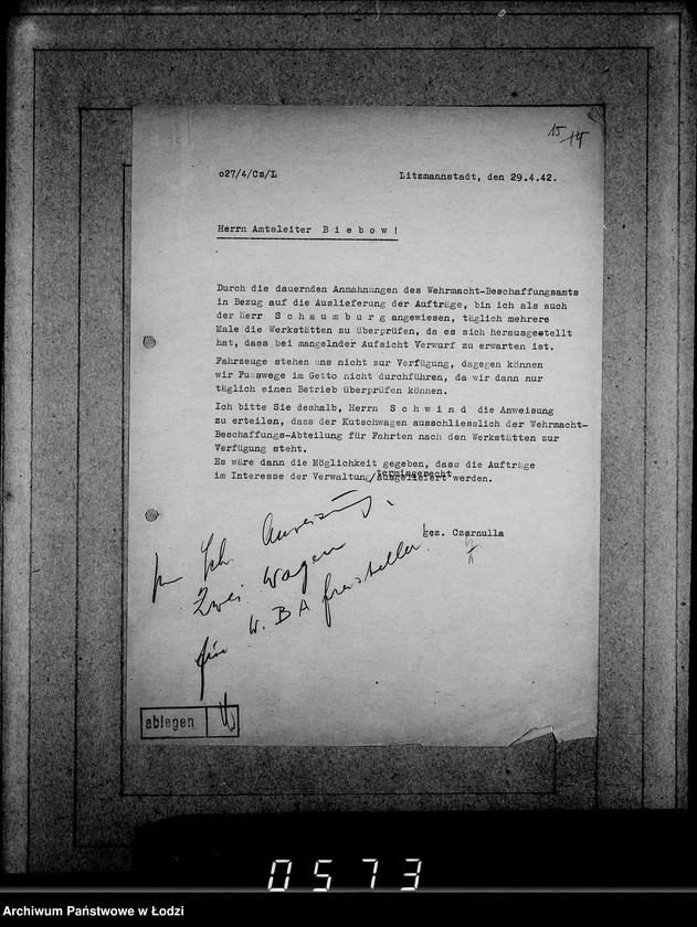 Obraz 19 z jednostki "Korrespondenz mit den Abteilungen im Hause"