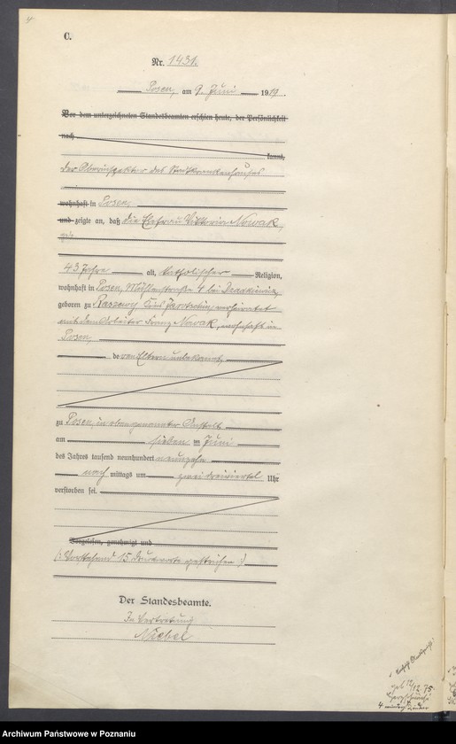 Obraz 6 z jednostki "Księga miejscowa zgonów tom IV [Rejestr główny zgonów]"