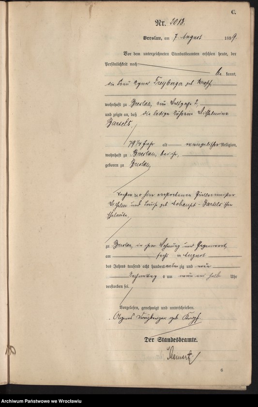 image.from.unit.number "Sterbe-Haupt-Register Breslau I 1899 Band 6"