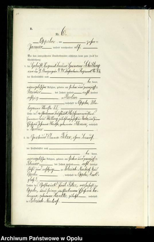 Obraz 14 z jednostki "Rejestr Małżeństw pierwopis 1911 1-190"