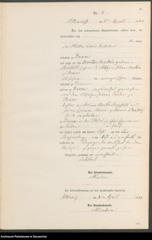 Obraz 10 z jednostki "Sterbe-Register (Neben-Register)"