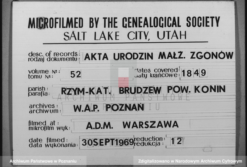 Obraz 1 z jednostki "Akta urodzeń, małżeństw i zgonów"