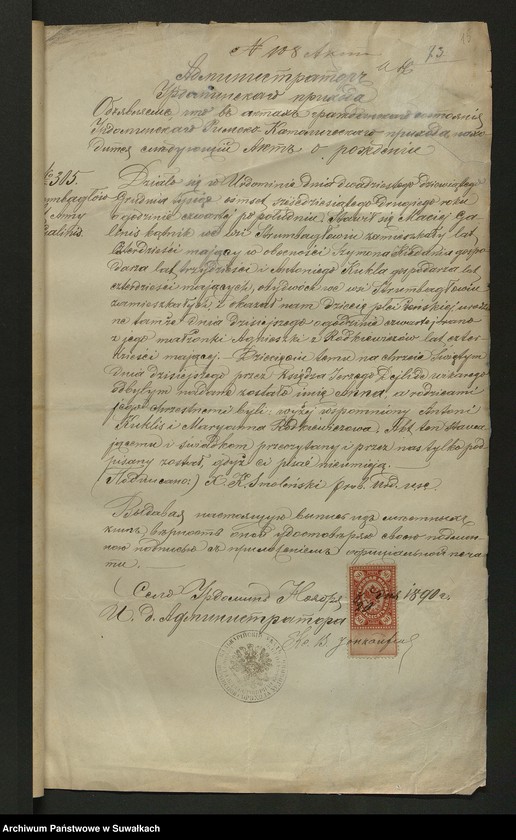 image.from.unit.number "Aneks [do akt małżeństw parafia rzymskokatolicka] Kaletnik 1890"