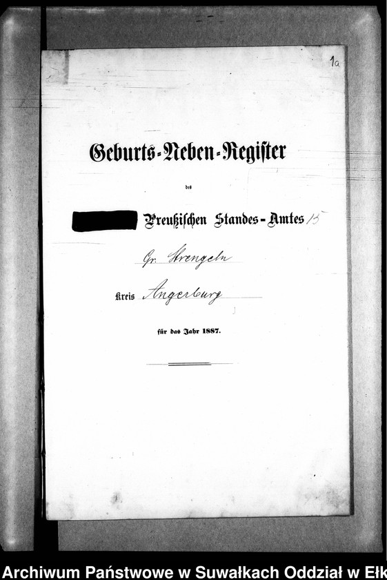 image.from.unit.number "Geburts-Neben-Register des Preussischen Standes-Amtes Gr. Strengeln Kreis Angerburg"