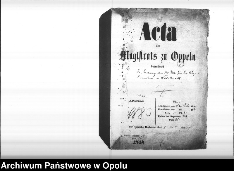 Obraz 4 z jednostki "Acta des Magistrats zu Oppeln betreffend den Beitrag von 500 M[ark] für die Abgebrannten in Woischnik Vol. I"