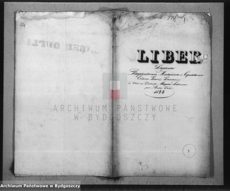 image.from.unit.number "Liber Duplicatus Baptisatorum, Mortuorum et Copulatorum Ecclesaie Parochialis Pacostensis ex Villis de Districtu Szubiniensi pro Anno Domini 1844"