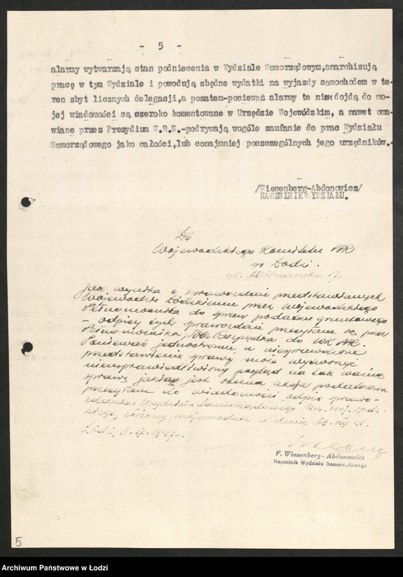 Obraz 6 z jednostki "Wojewódzka Rada Narodowa - [Naczelnik] Wydziału Samorządowego - sprawozdanie"