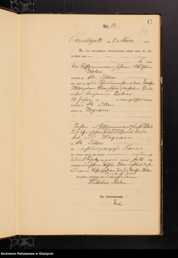 image.from.unit.number "Sterbe-Haupt-Register Nr 1 - 105"