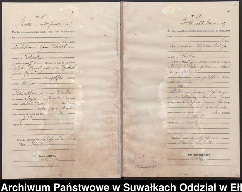 image.from.unit.number "[Geburts-Haupt-Register des Königlichen Preussischen Standes-Amtes Bialla Kreis Johannisburg]"