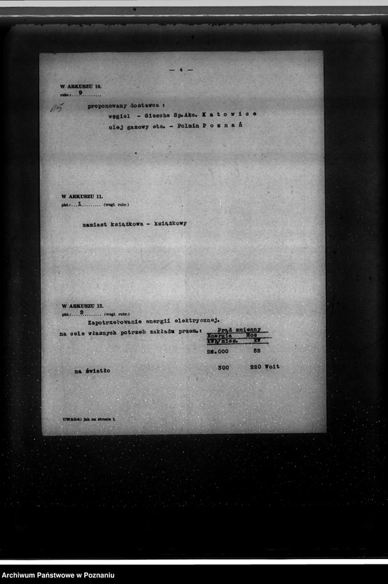 Obraz 19 z jednostki "Kwestionariusz "Sawja" Fabryka tlenu A. Jezierskiego w Czempiniu"