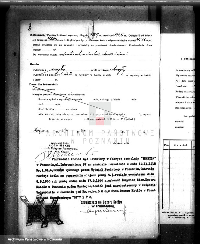 image.from.unit.number "Koźmińskie Zakłady Rolniczo-Przemysłowe w Koźminie pow. krotoszyński - Suszarnia płatków kartoflanych nr woj. kotła 568"