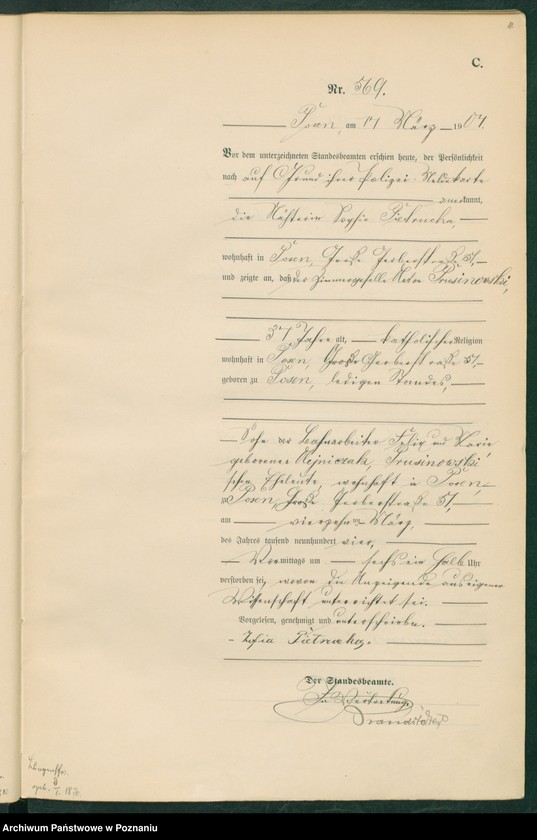 Obraz 13 z jednostki "Księga miejscowa zgonów tom II"