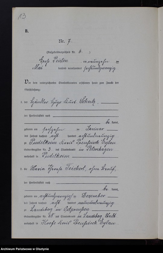 image.from.unit.number "Heiraths-Neben-Register Nr 1 - 15 [ Księga małżeństw - wtóropis ]"