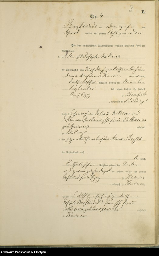 image.from.unit.number "Heiraths-Haupt-Register Nr 1 - 21"