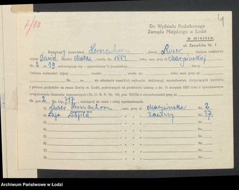 image.from.unit.number "Księga inwentarzowa nieruchomości m. Łodzi ul. Marysińska"