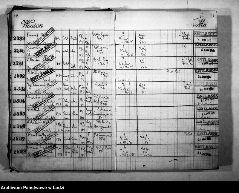 Obraz 15 z jednostki "Entlassungsbuch [Imienny spis więźniów, dane personalne]"