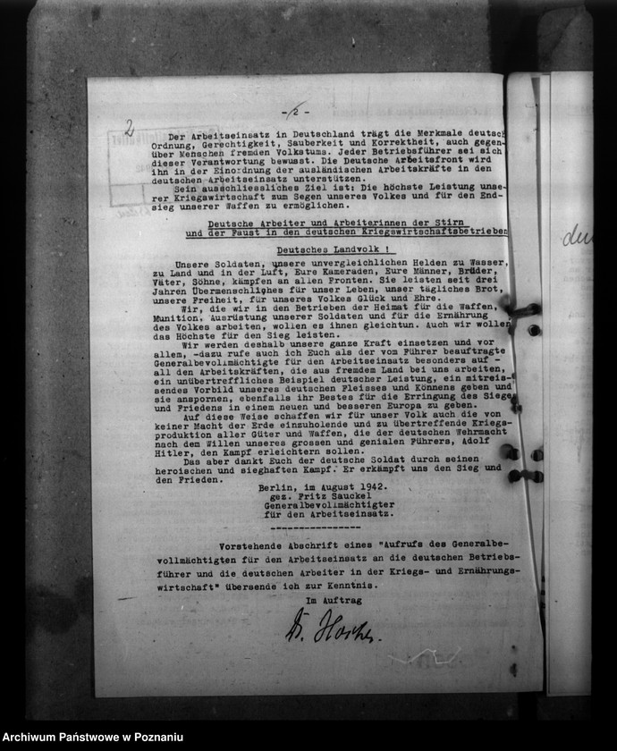 Obraz 6 z jednostki "Regelung des Dienstverhältnisses der Gefolgschaftsmitglieder im Gebiet Posen. Alters- und Hinterbliebenenversorgung. Entfernung der Polen ausdem öffentlichen Dienst"