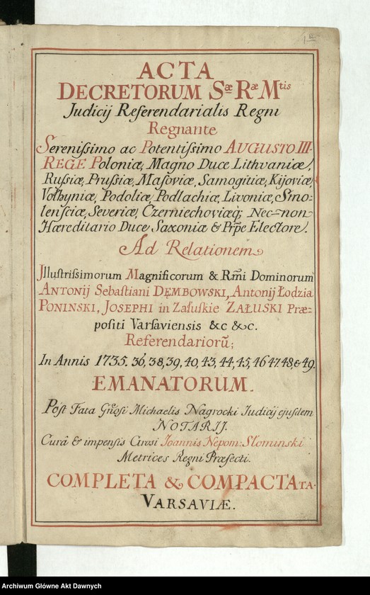 Obraz 15 z kolekcji "Referendaria Koronna111"