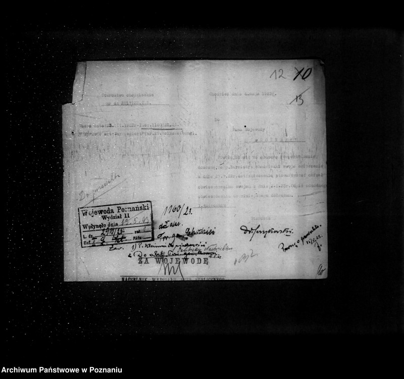 Obraz 17 z jednostki "/Rejestracja i inne sprawy związków i stowarzyszeń - korespondencja/"