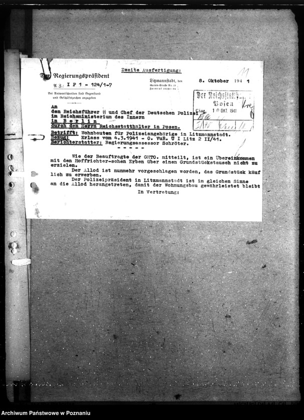 Obraz 16 z jednostki "Neubau. Wohnungen der Polizei - Litzmannstadt"