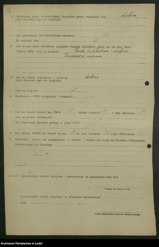 Obraz 10 z jednostki "Sprawozdania Referatu Sprawozdawczego dotyczące Plenum KC (lipiec, sierpień), wzrostu szeregów partyjnych"