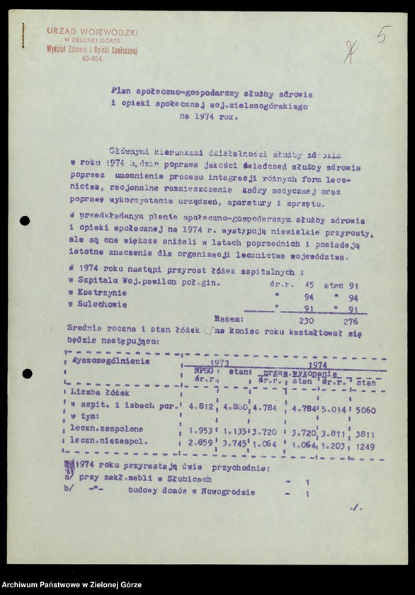 image.from.unit.number "Protokóły z posiedzeń Komisji Zdrowia, Ochrony Środowiska i Spraw Socjalnych Wojewódzkiej Rady Narodowej w Zielonej Górze; Nr 1 - 3; Tom 1 "
