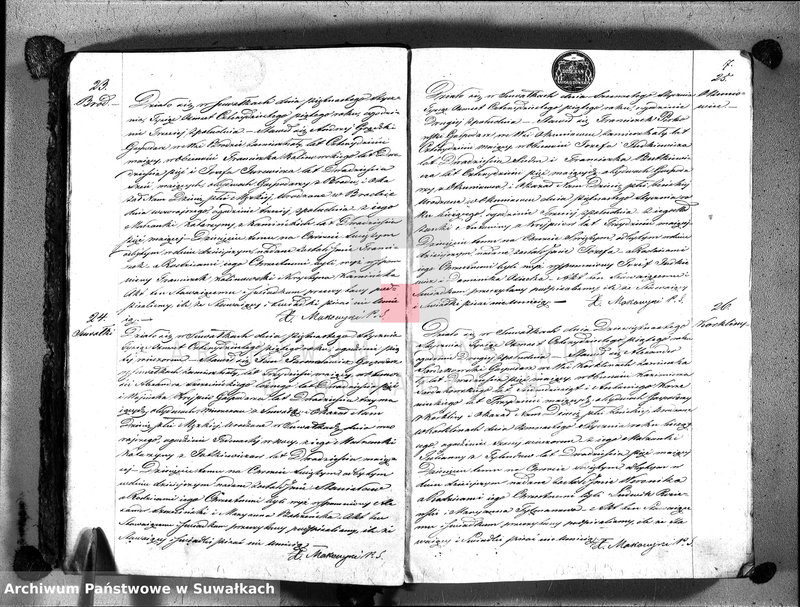 image.from.unit.number "Księga duplikat aktów urodzenia, zaślubin, zgonów w parafii suwalskiey z roku 1845"