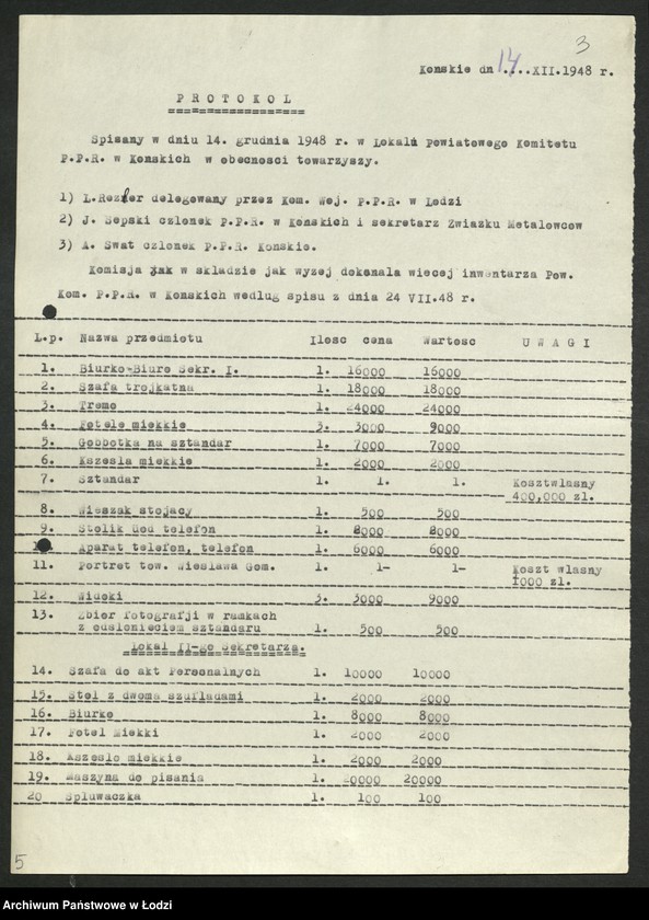 Obraz 4 z jednostki "Protokoły likwidacji gospodarki finansowej komitetów powiatowych i miejskich"