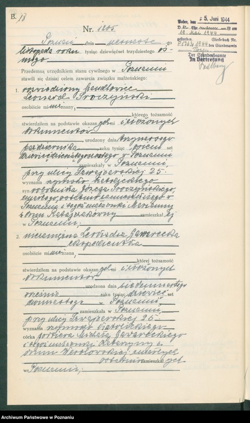 Obraz 20 z jednostki "Księga miejscowa małżeństw tom V [Rejestr główny małżeństw]"