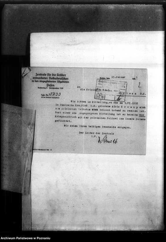 Obraz 6 z jednostki "Alois Krosny aus Pawlowitz, Kreis Pless (Pszczyna)"