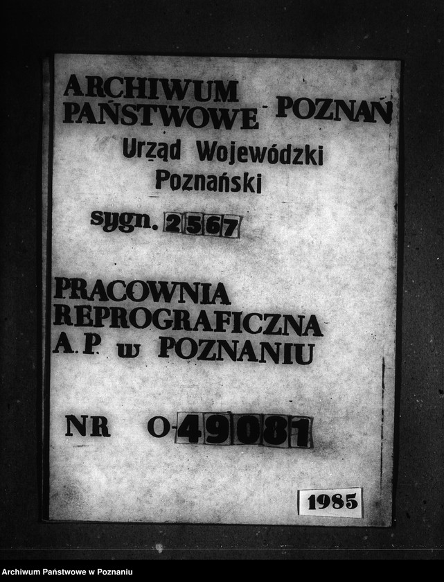 Obraz 1 z jednostki "Wyłączenie z art.. 4/5 ustawy o wykonaniu reformy rolnej z majątku Muchocin powiatu międzychodzkiego"