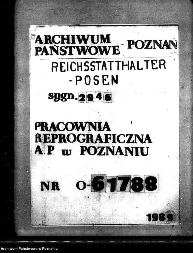 Obraz 1 z jednostki "Einrichtung von Wohlfahrtsräumen bei der staatlichen Polizeiverwaltung in Posen"