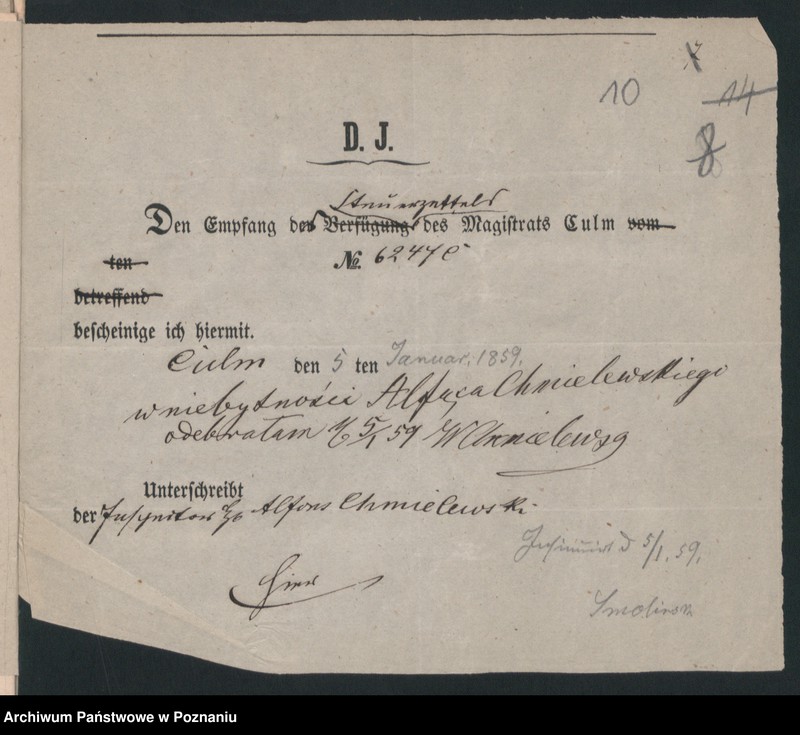 Obraz 13 z jednostki "A. betr. Alfons Chmielewski in Culm"