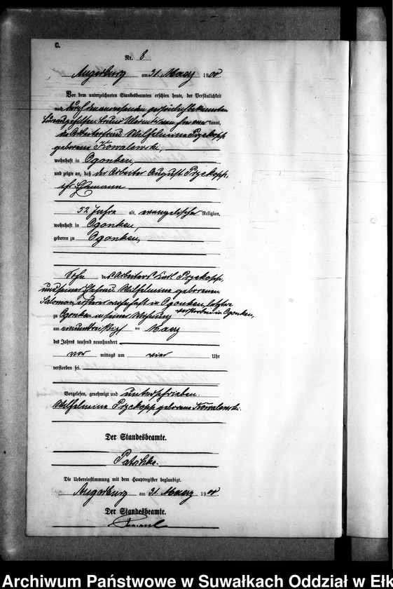 image.from.unit.number "Sterbe-Neben-Register des Preussischen Standes-Amtes Gr. Strengeln Kreis Angerburg"