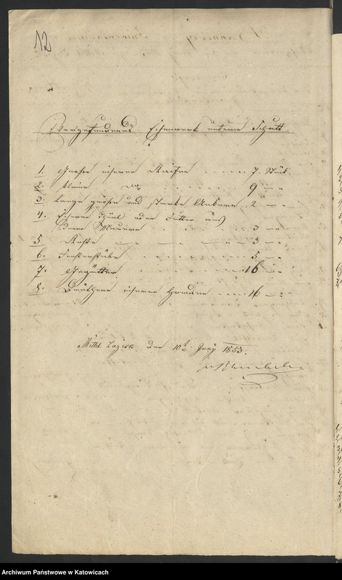 Obraz 15 z jednostki "Acta betr. die Correspondenz mit dem Königlichen Kreis Gericht zu Luckau und Verfügungen desselben, als obervormundschaftliche Behörde der Gräflich von Kleistschen Erben, in Betracht des verpachteten Gutes Mittel-Lazisk"