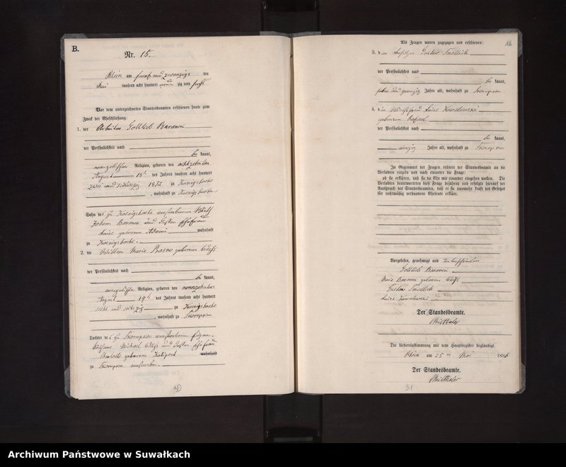 image.from.unit.number "Heiraths-Neben-Register des Königlichen Preussischen Standes-Amtes Orlen in Rhein Kreis Loetzen"