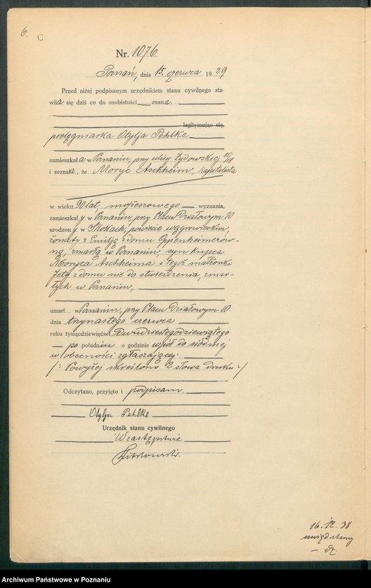 Obraz 8 z jednostki "Księga miejscowa zgonów tom III [Rejestr główny zgonów]"