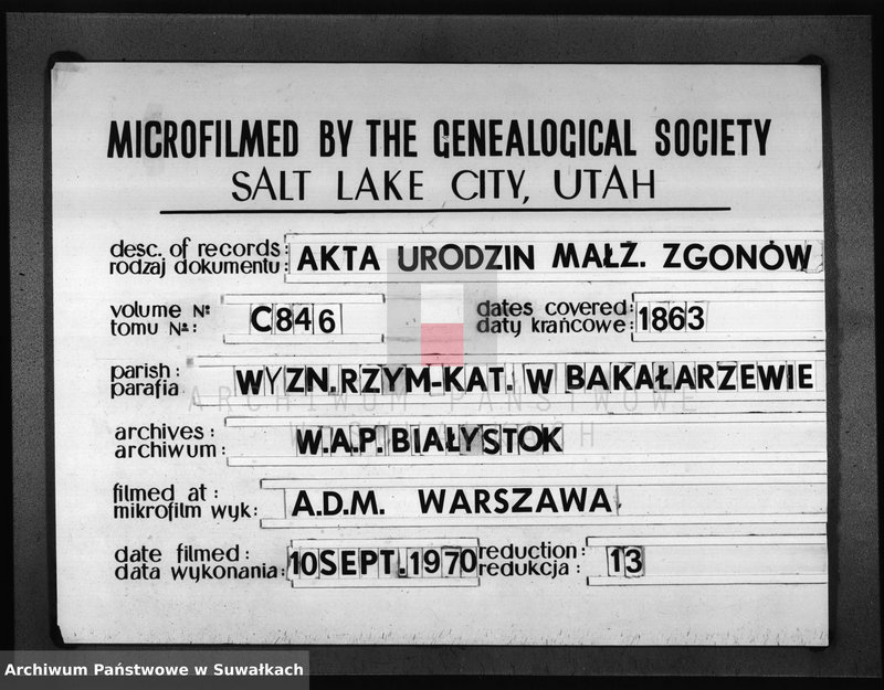 image.from.unit.number "Księga Duplikat zawierająca w sobie Akta Urodzonych, Zaślubionych i Zmarłych z roku 1863 w parafii Bakałarzew"