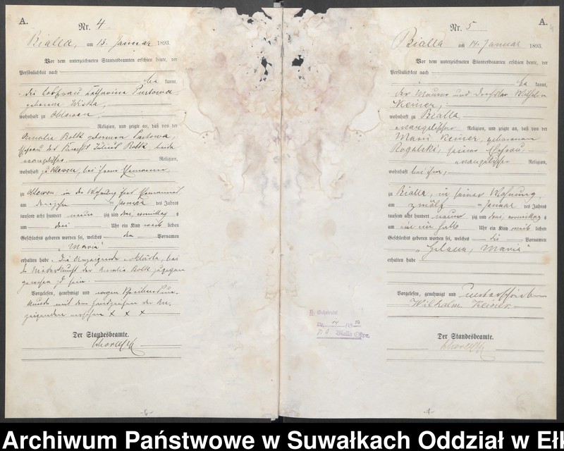 image.from.unit.number "[Geburts]-Haupt-Register des Königlichen Preussischen Standes-Amtes Bialla Kreis Johannisburg"