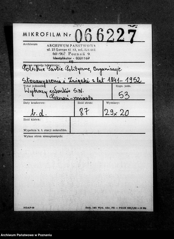 Obraz 2 z jednostki "Wykazy członków Stronnictwa Narodowego Poznań miasto"