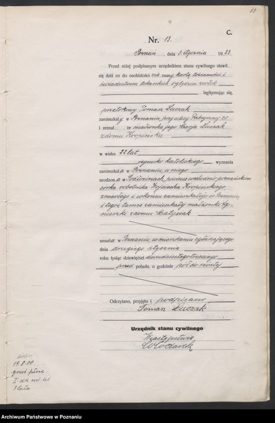 Obraz 15 z jednostki "Księga miejscowa zgonów tom I [Rejestr główny zgonów]"