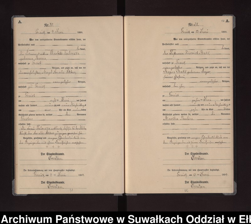 image.from.unit.number "Geburts-Neben-Register des Königlichen Preussischen Standes-Amtes Gneist Kreis Lötzen"