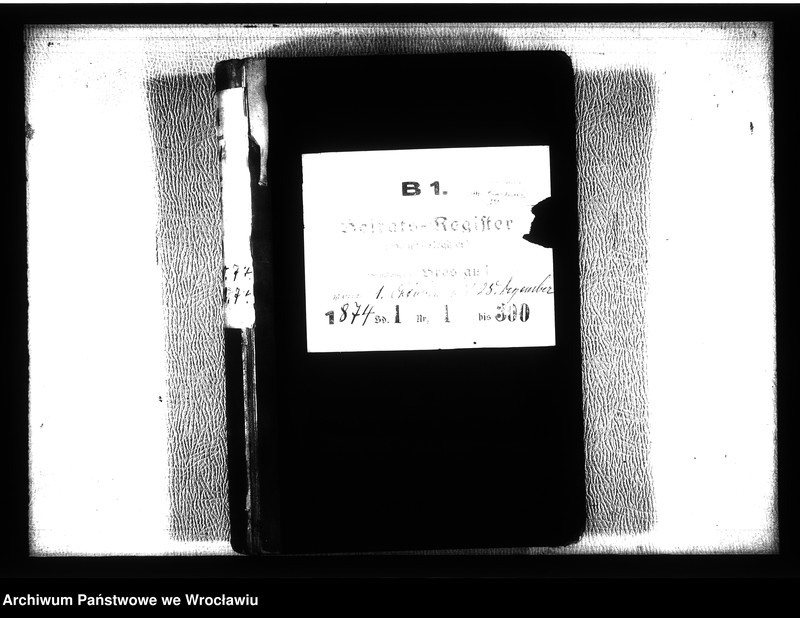 image.from.unit.number "Heiraths-Haupt-Register Breslau I 1874 Band 1"