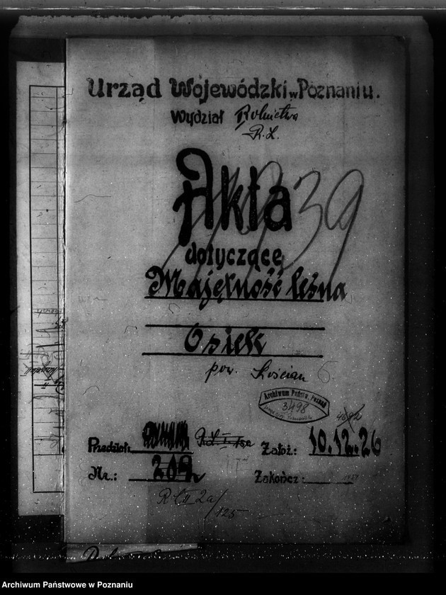 Obraz 4 z jednostki "Majętność leśna Osiek powiat kościański"