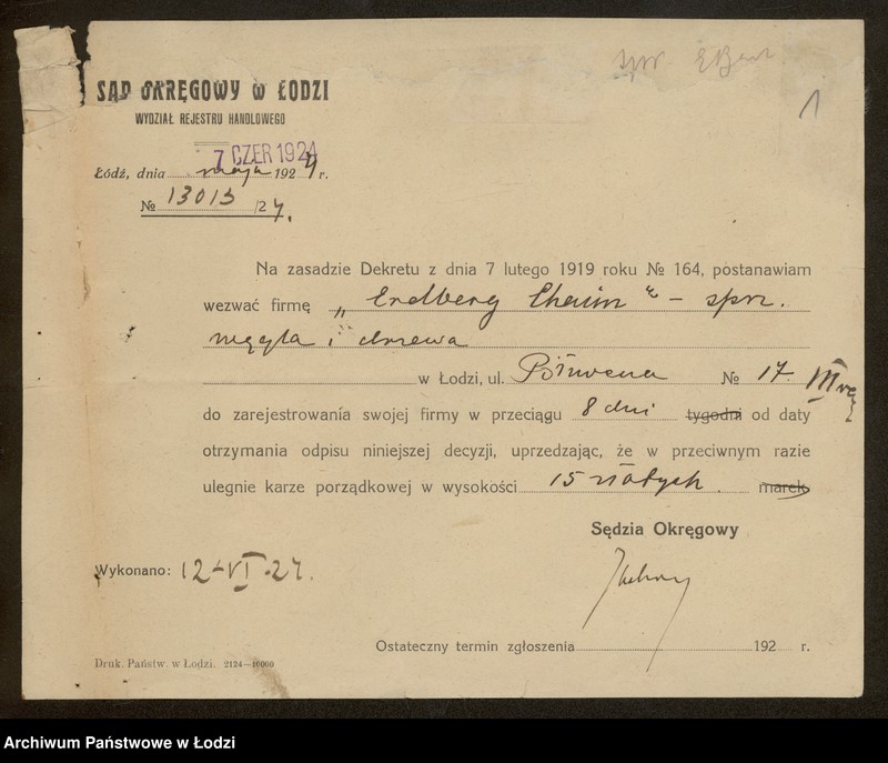 Obraz 3 z jednostki "Chaim Erdberg- sprzedaż węgla i drzewa"